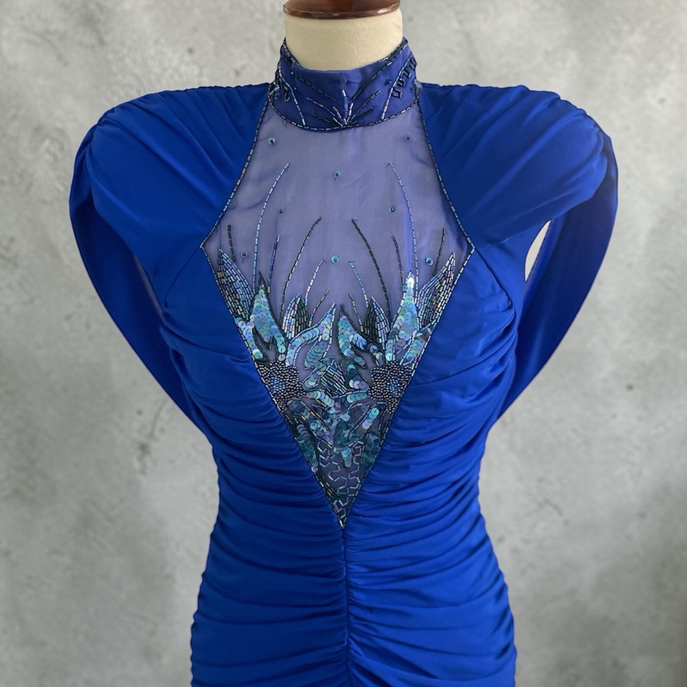 Vintage Casadei 4 draped sequin beaded 1980’s dress‎ - Picture 4 of 15